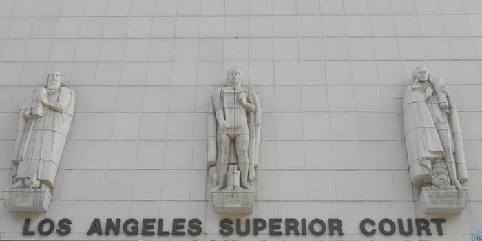 Photo of wall outside Los Angeles Superior Court