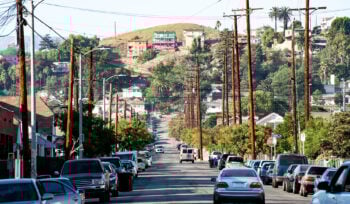 Photograph of a residential street in East Los Angeles