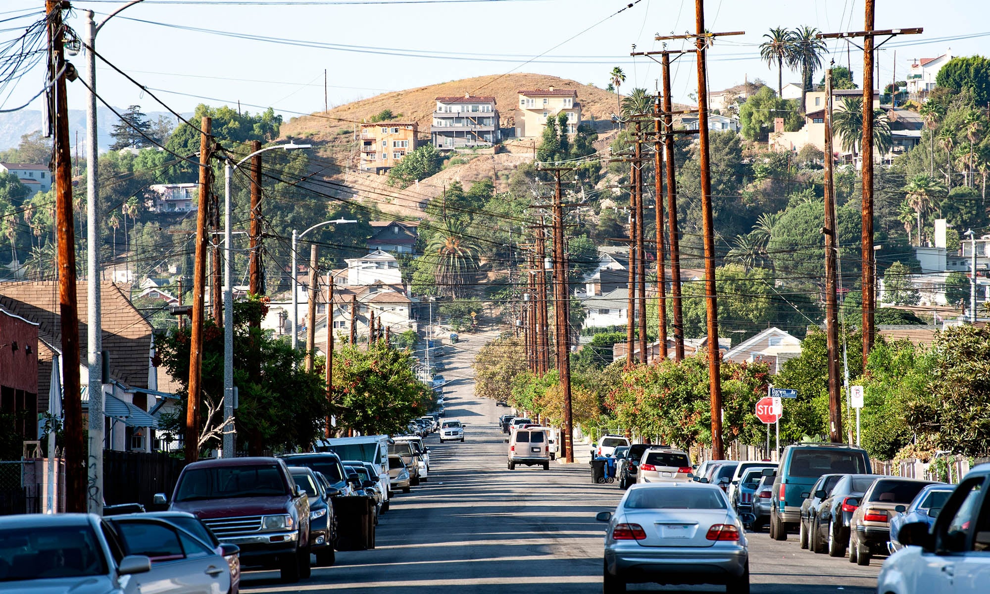Photograph of a residential street in East Los Angeles